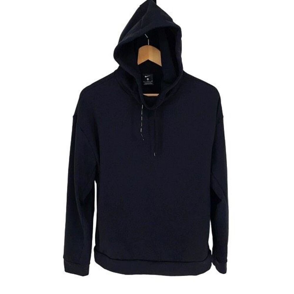 Nike Womens Fleece Long Sleeve Drawstring‎ Hoodie Black Size Medium